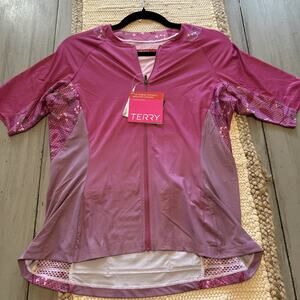 TERRY Bella Prima Purple Pink Full Zip Short Sleeve Cycling Jersey Women’s XL